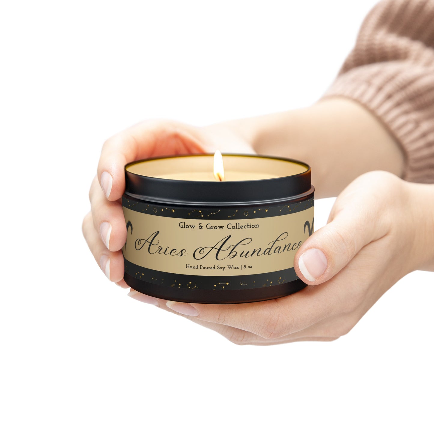 "Aries Abundance" Tin Candle