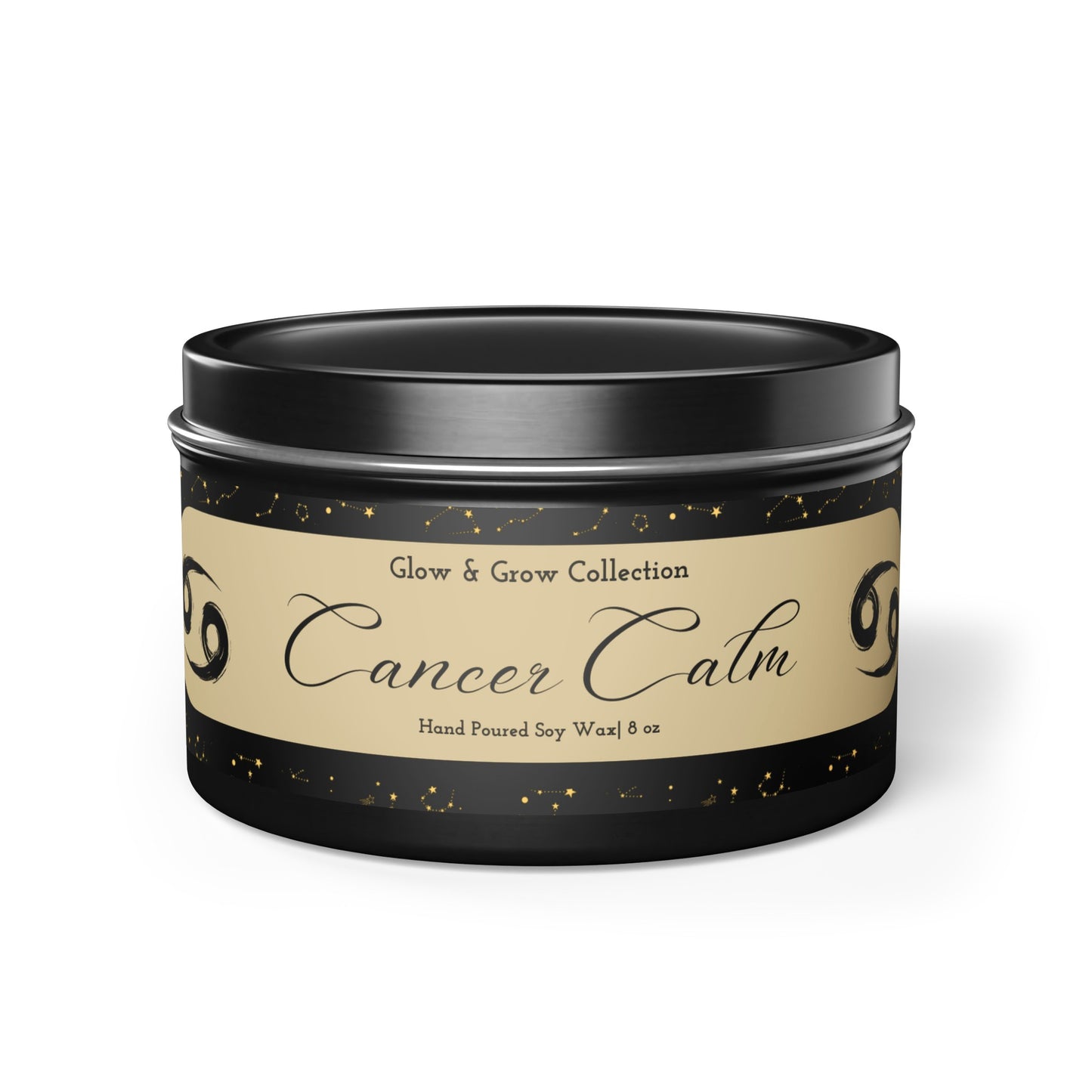 "Cancer Calm" Tin Candle