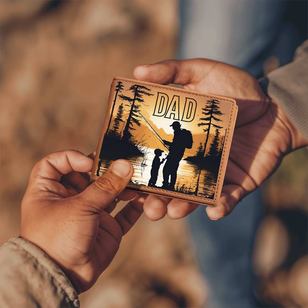 "Fishing with Dad " Leather Wallet