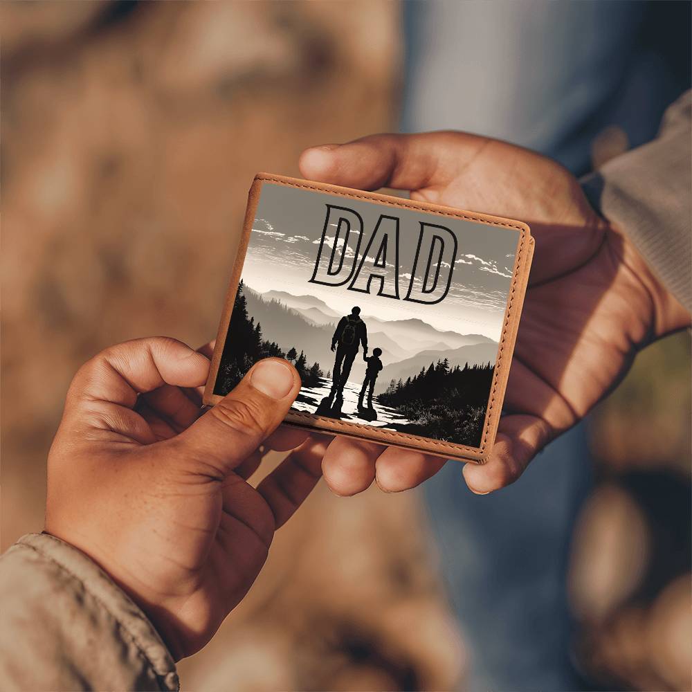 "Hiking with Dad" Leather Wallet