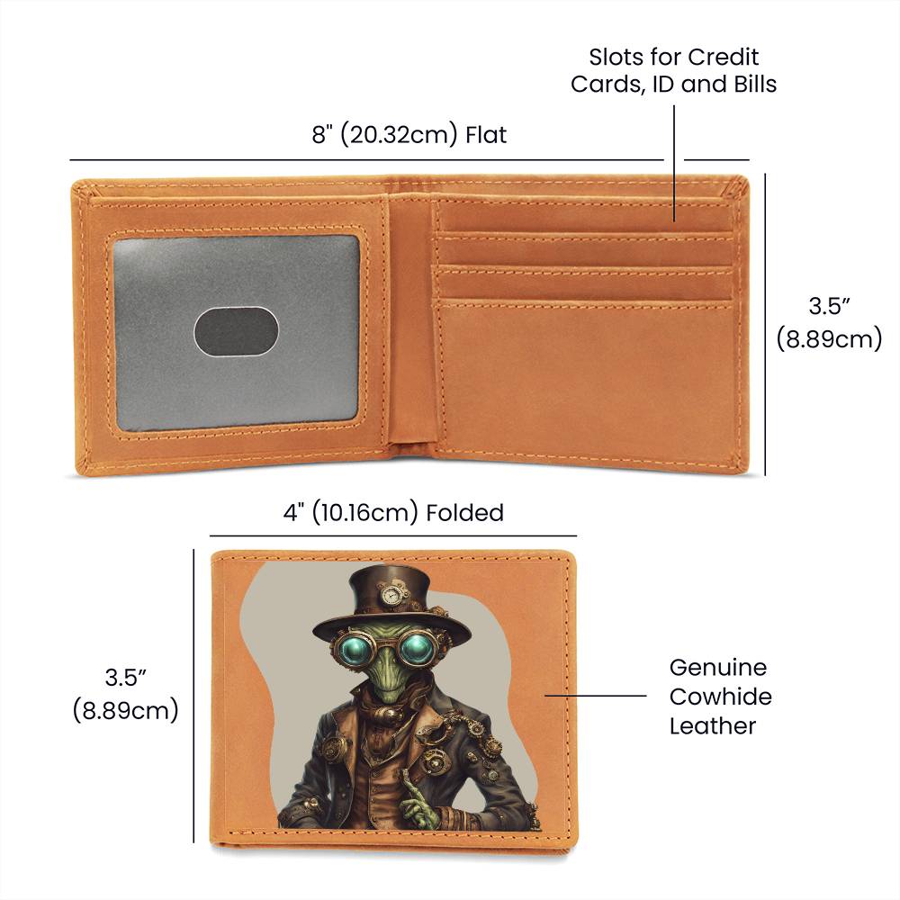 "Steampunk Alien" Leather Wallet