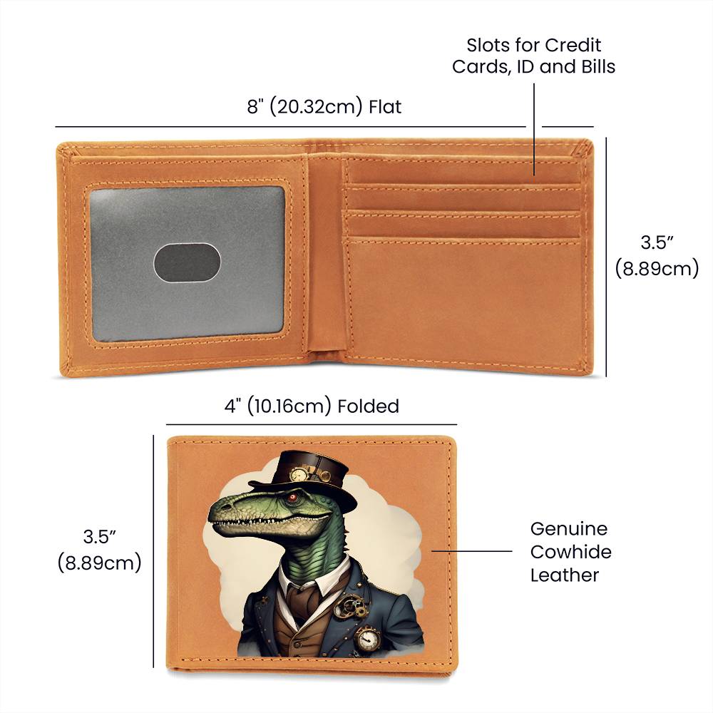 "Steampunk Dino" Leather Wallet