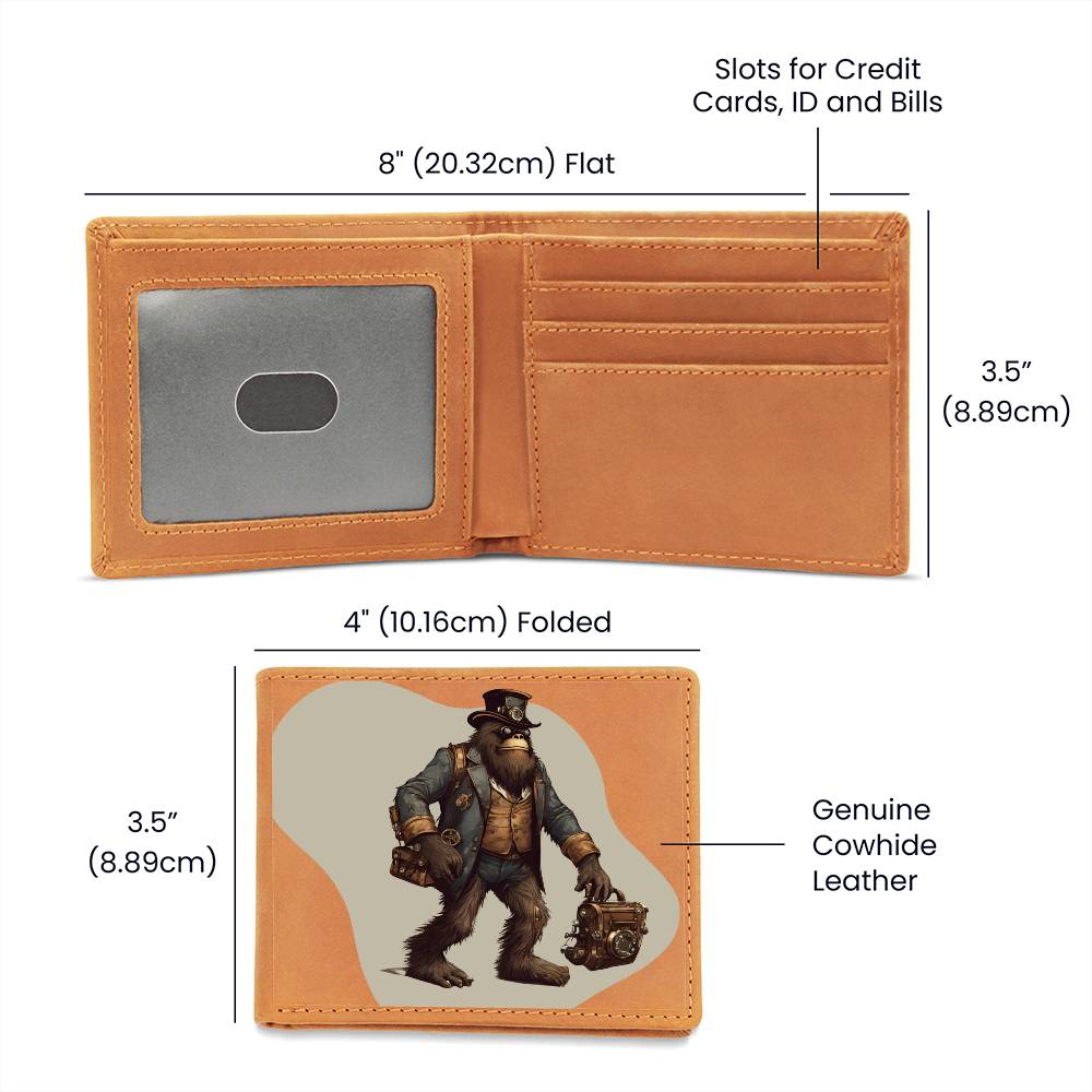 "Steampunk Sasquatch" Leather Wallet