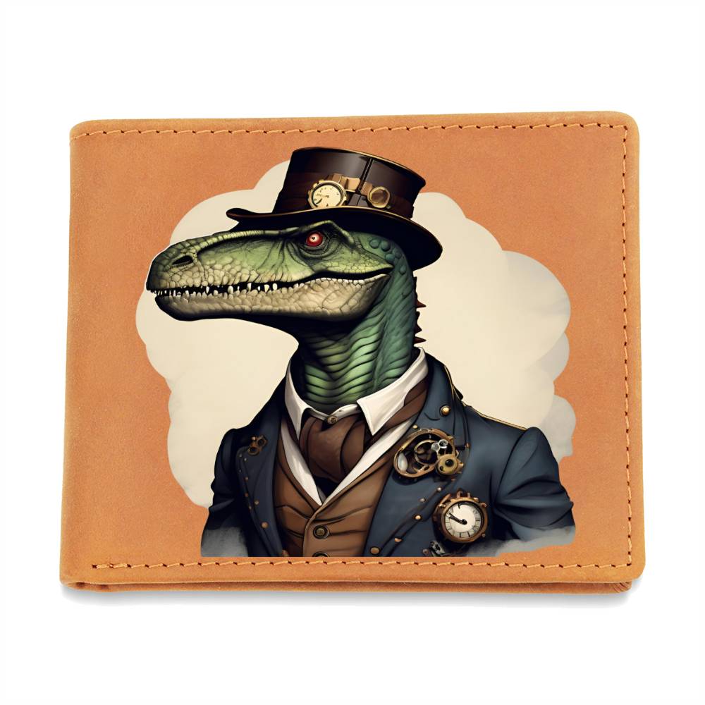 "Steampunk Dino" Leather Wallet