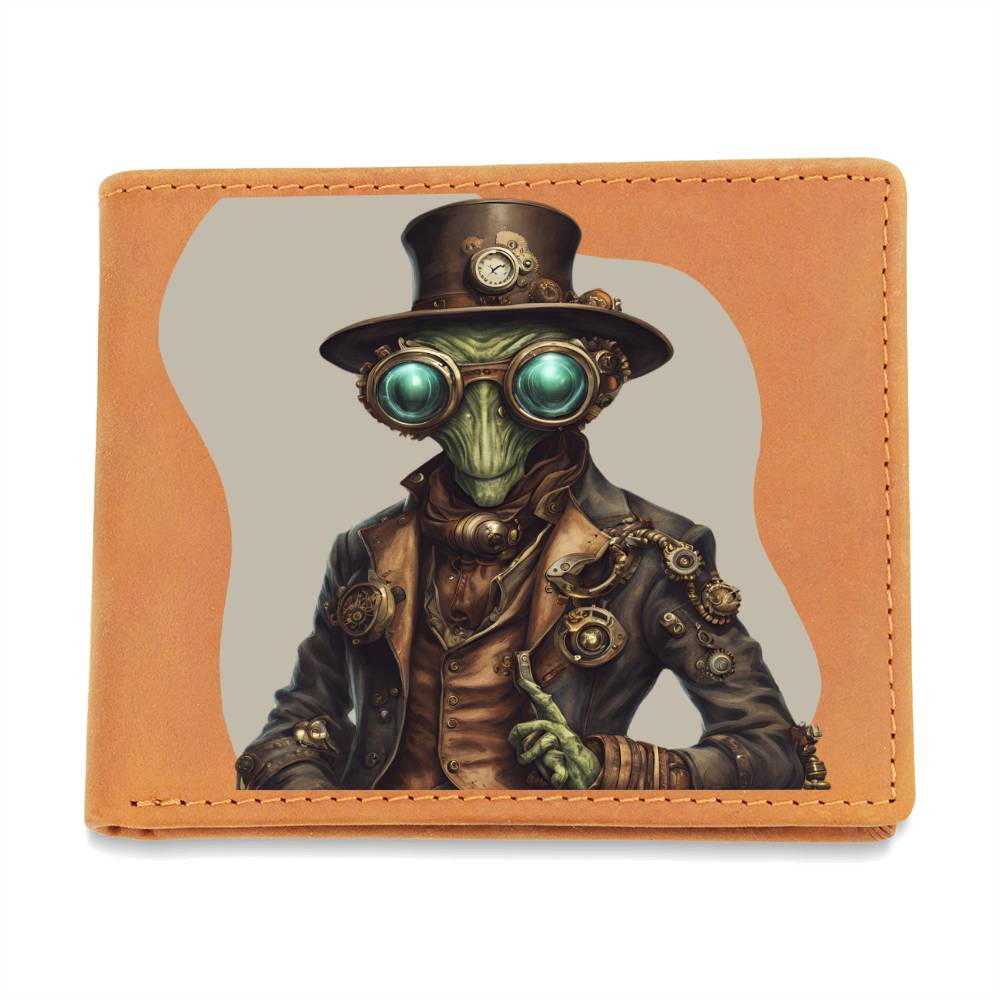 "Steampunk Alien" Leather Wallet