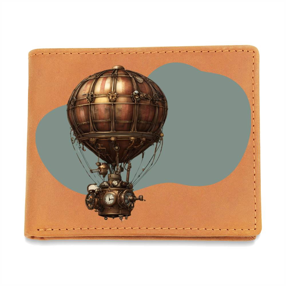 "Steampunk Balloon" Leather Wallet