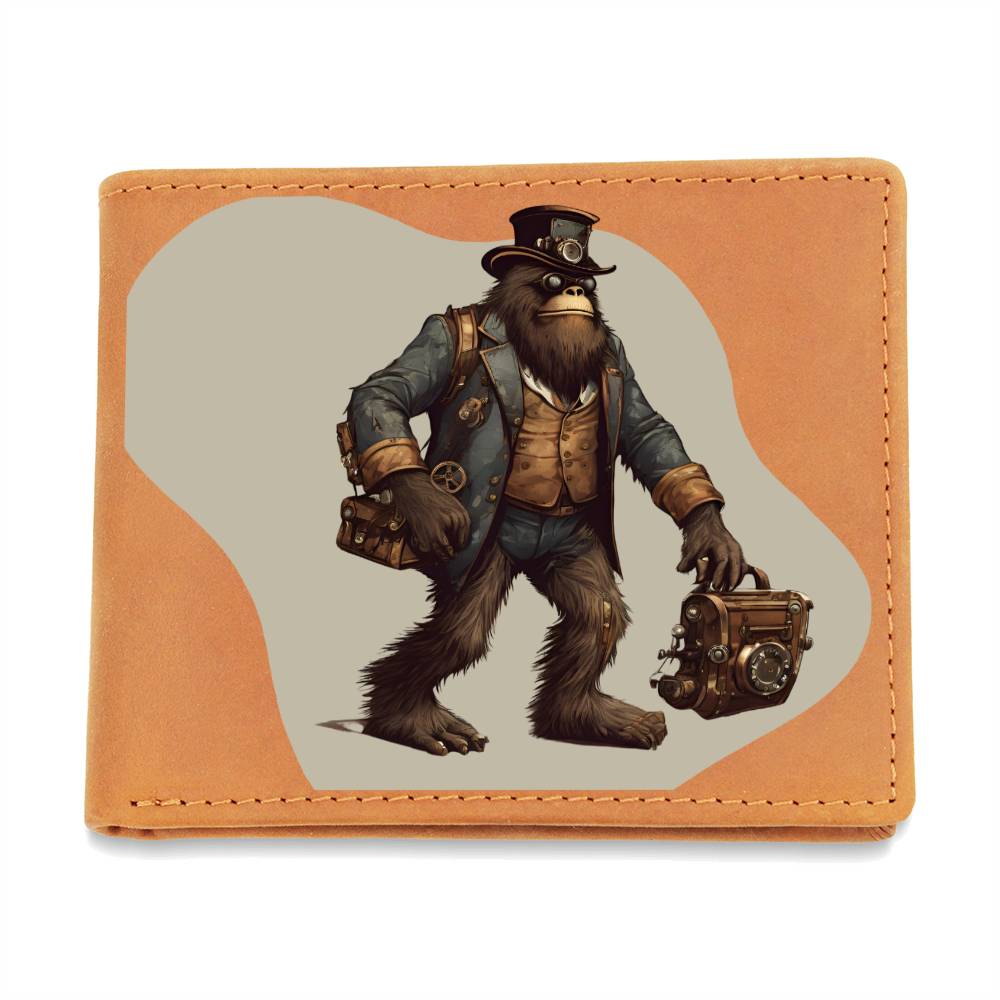 "Steampunk Sasquatch" Leather Wallet