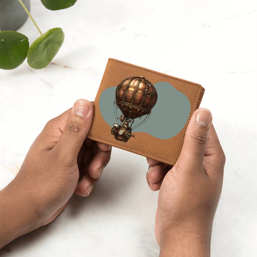 "Steampunk Balloon" Leather Wallet
