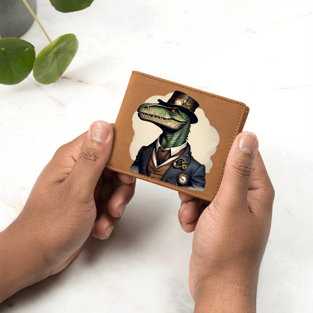 "Steampunk Dino" Leather Wallet