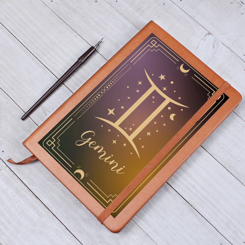"Written In The Stars" Gemini Leather Journal