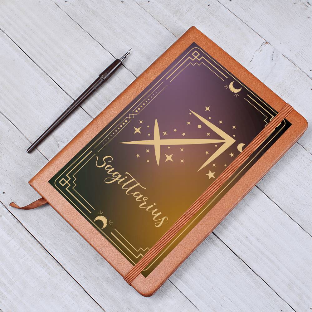 "Written In The Stars" Sagittarius Leather Journal