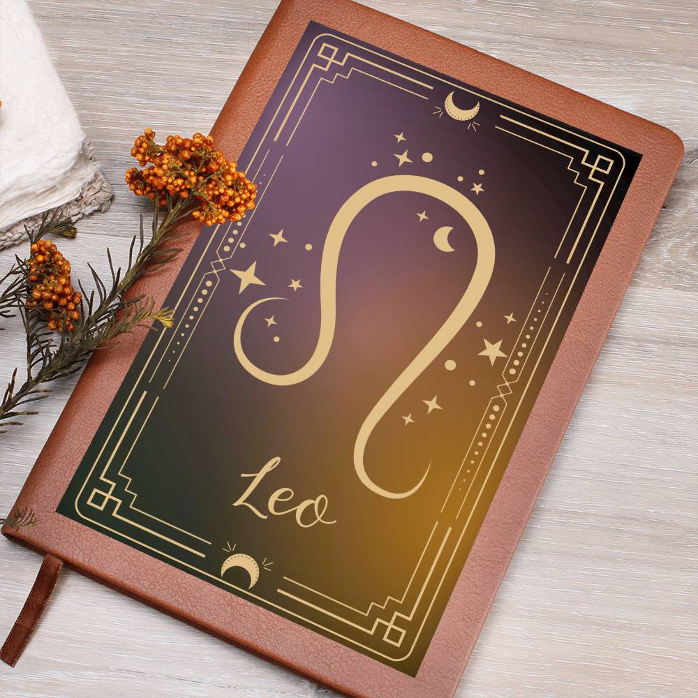 "Written In The Stars" Leo Leather Journal
