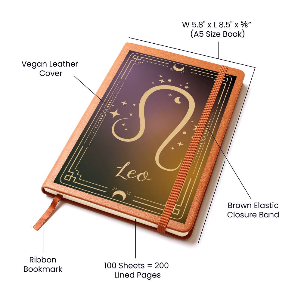 "Written In The Stars" Leo Leather Journal
