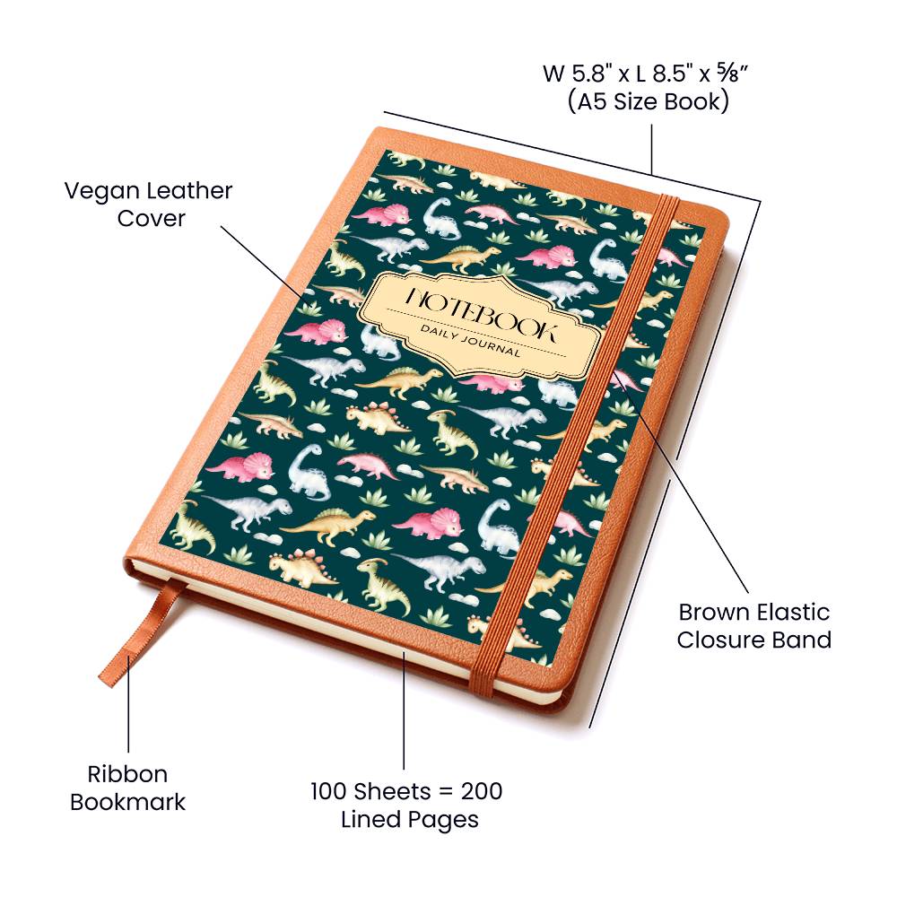 "Dino Daily Journal" Vegan Leather Journal
