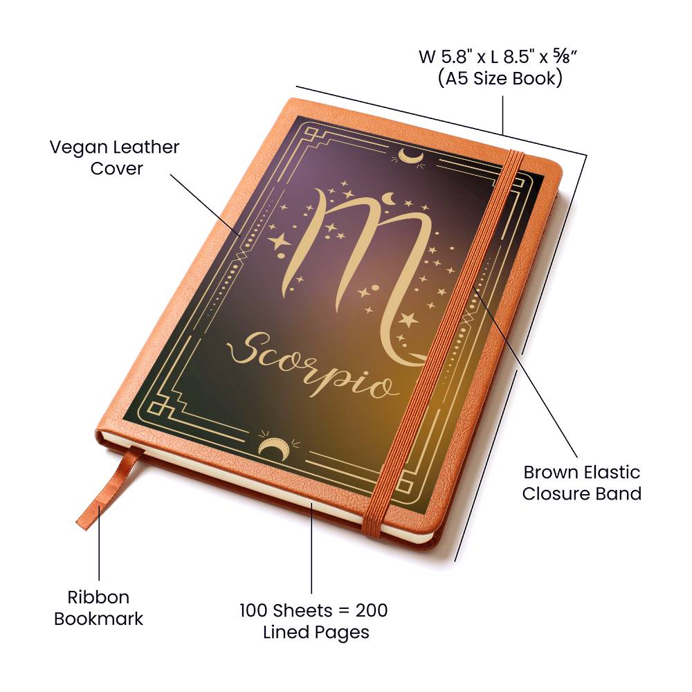 "Written In The Stars" Scorpio Leather Journal