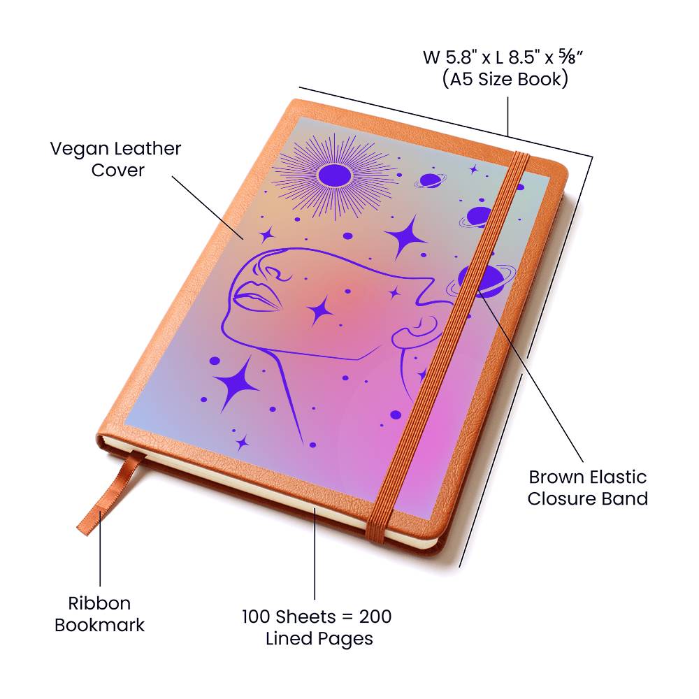 "Cosmic Elegance" Vegan Leather Journal