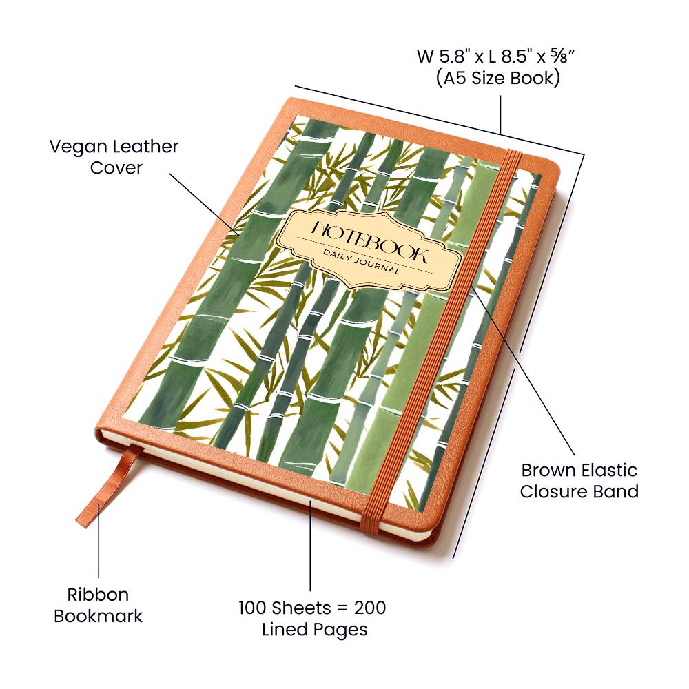 "Lucky Bamboo" Vegan Leather Journal