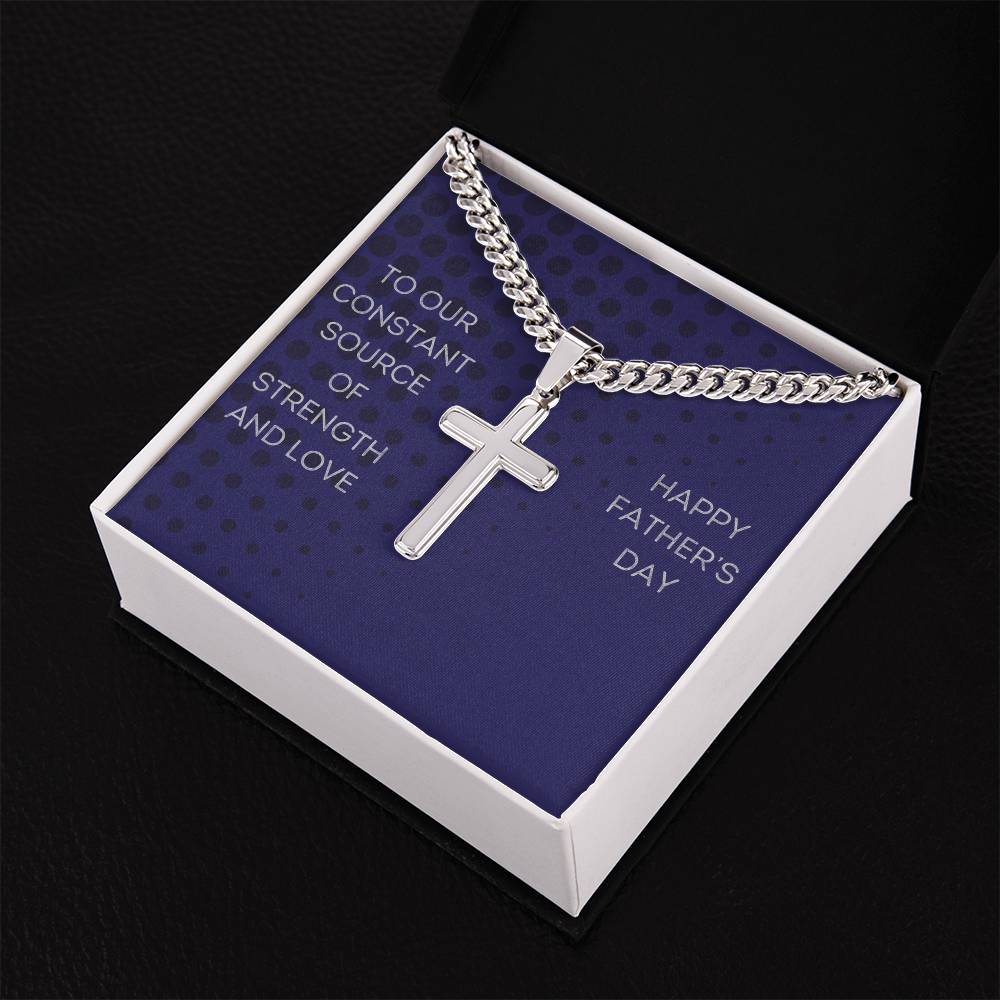 Personalized "Father's Day Cross" Artisan Necklace
