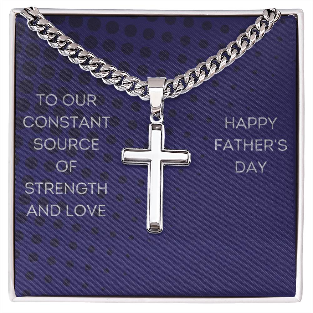 Personalized "Father's Day Cross" Artisan Necklace