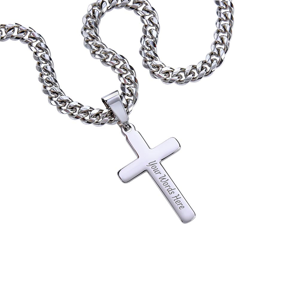 Personalized "Father's Day Cross" Artisan Necklace