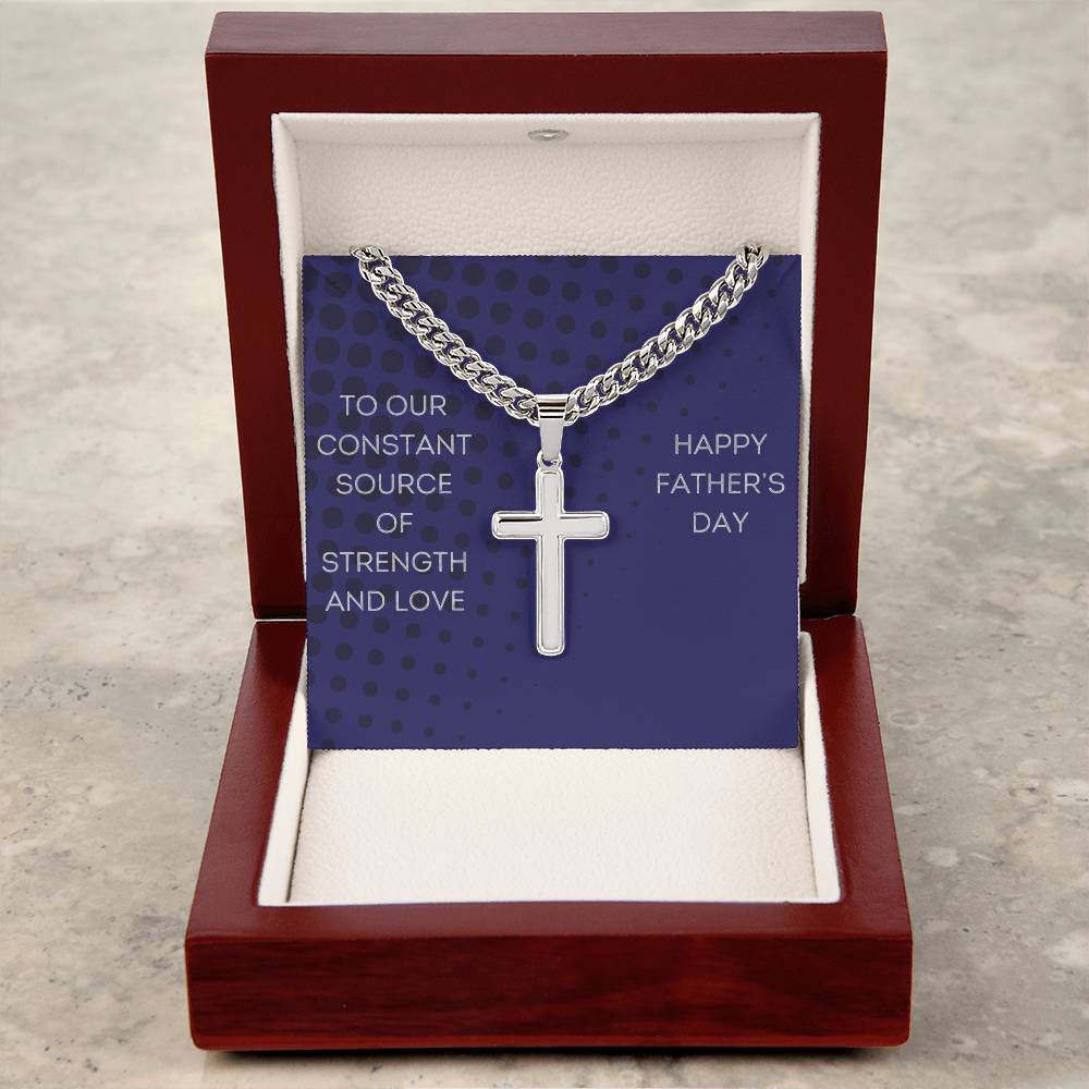 Personalized "Father's Day Cross" Artisan Necklace