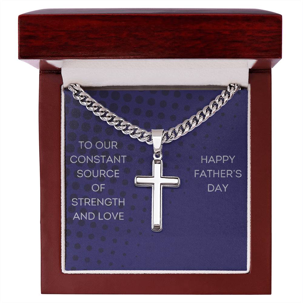 Personalized "Father's Day Cross" Artisan Necklace