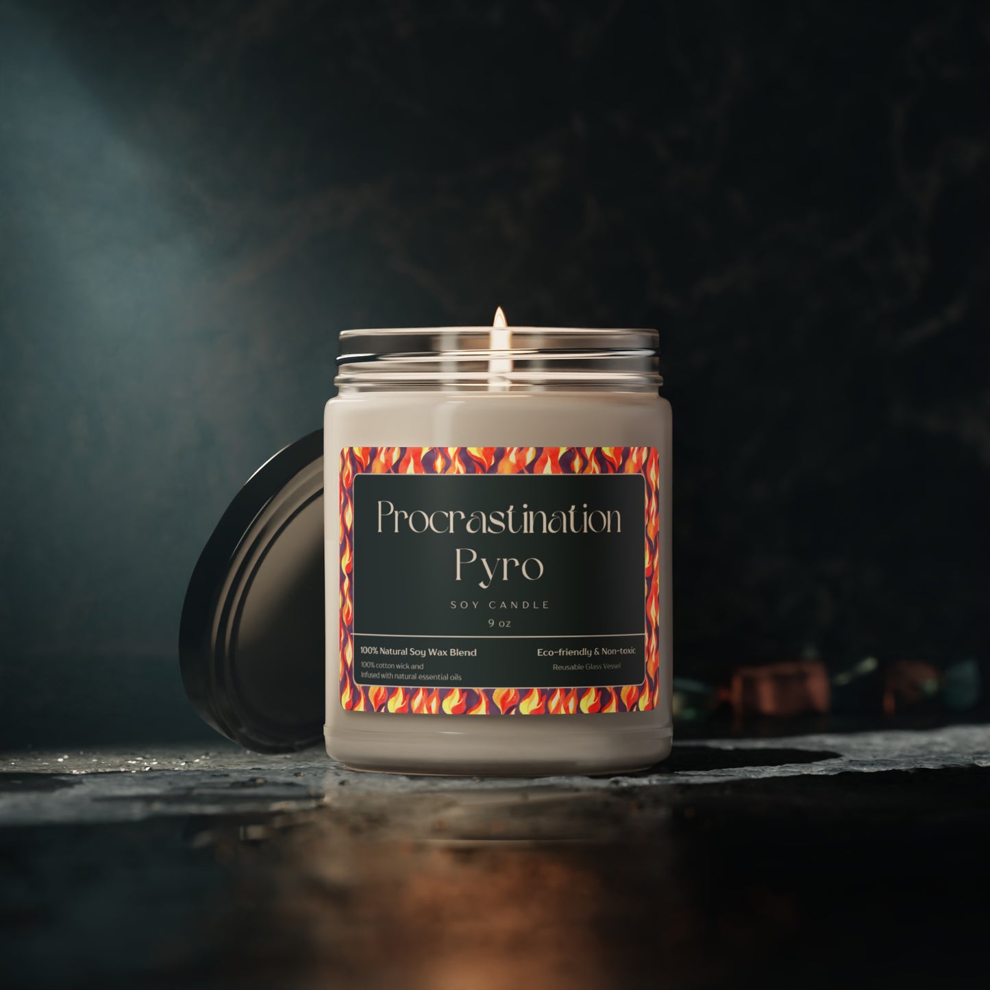 "Procrastination Pyro" Soy Candle