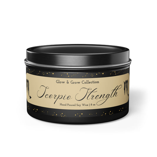 "Scorpio Strength" Tin Candle