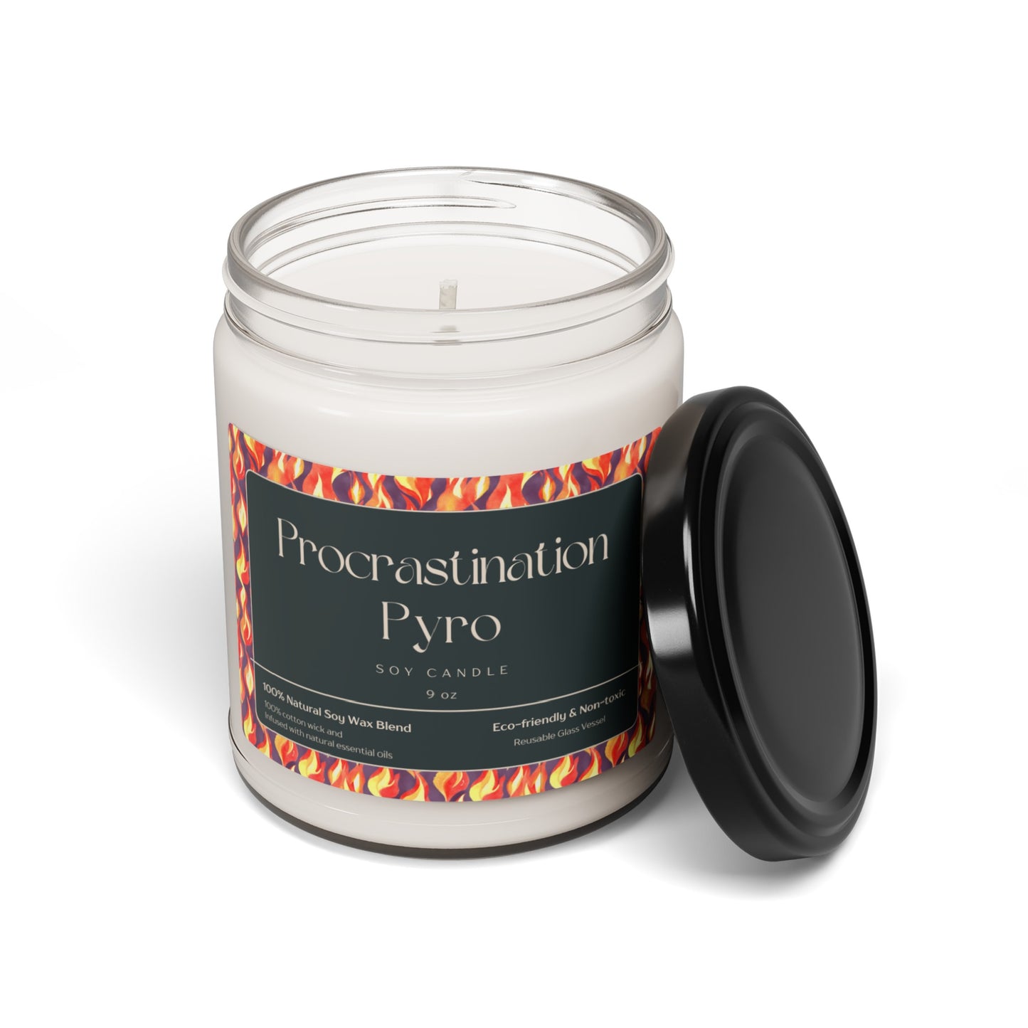"Procrastination Pyro" Soy Candle