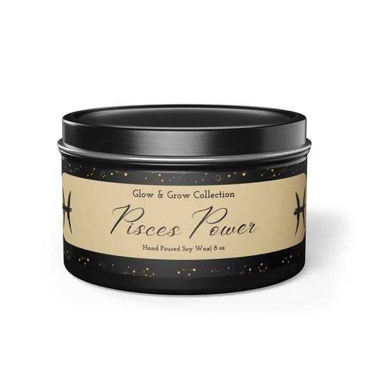 "Pisces Power" Tin Candle