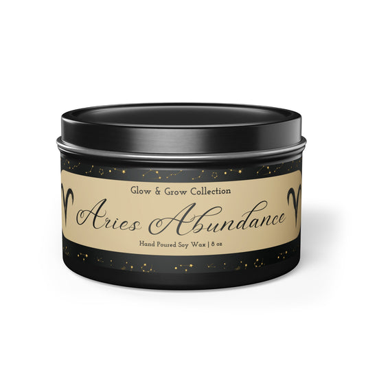 "Aries Abundance" Tin Candle