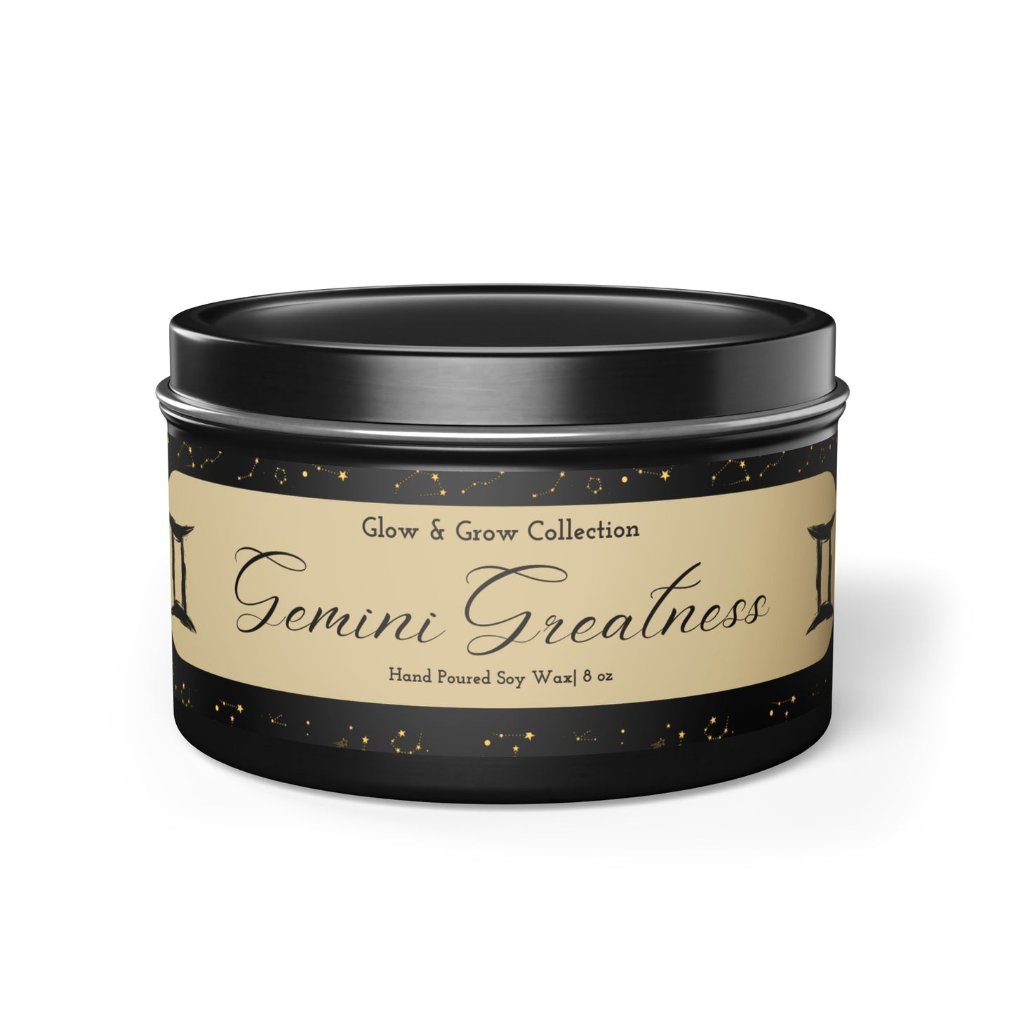 "Gemini Greatness" Tin Candle