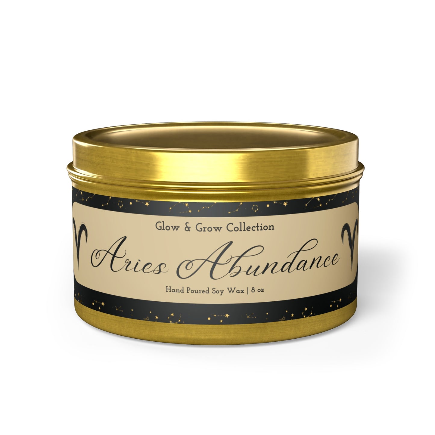 "Aries Abundance" Tin Candle