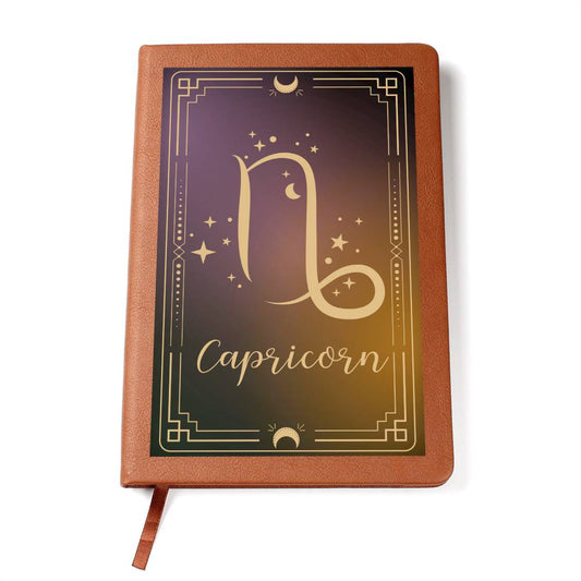 "Written In The Stars" Capricorn Leather Journal