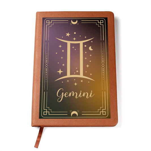 "Written In The Stars" Gemini Leather Journal