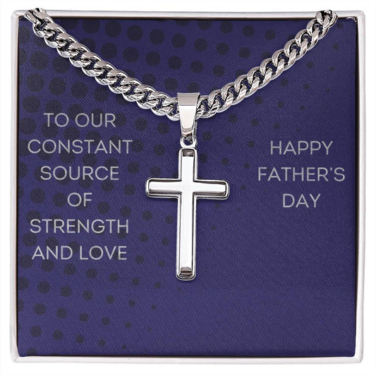 Personalized "Father's Day Cross" Artisan Necklace