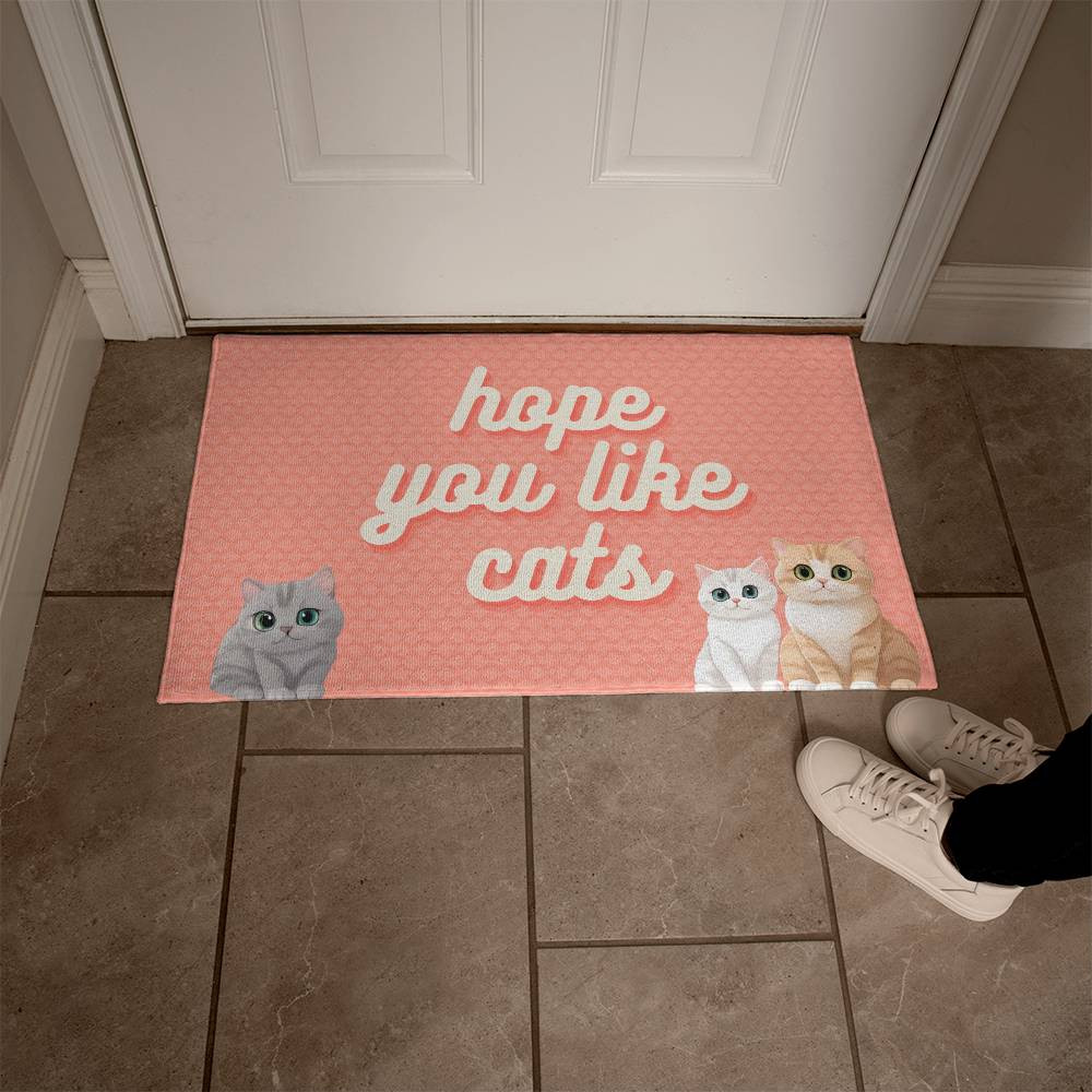 Hope You Like Cats Welcome Mat 2